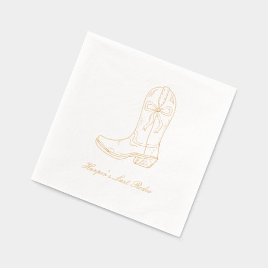 Aangepaste Laatste Rodeo Coquette Bow Gouden Folie Folie Servetten (Links)