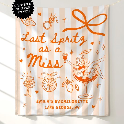 Aangepaste Laatste Spritz als een Miss Bachelorett Wandkleed