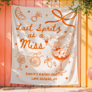 Aangepaste Laatste Spritz als een Miss Bachelorett Wandkleed