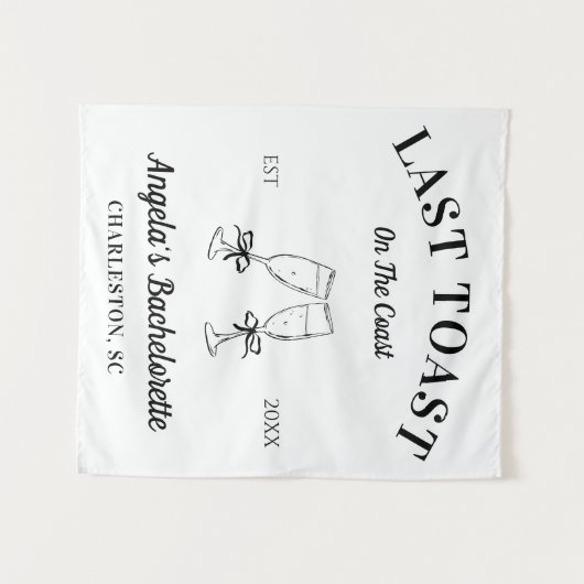 Aangepaste Laatste Toast Op De Kust Bachelorette F Wandkleed (Voorkant (horizontaal))