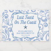 Aangepaste Laatste Toast op de kust Bachelorette M Sparkling Wijnetiket (Enkel label)