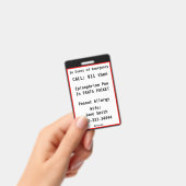 Aangepaste Label medische noodbadge Badge (Handheld)