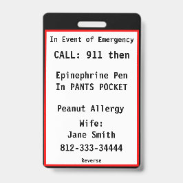 Aangepaste Label medische noodbadge Badge