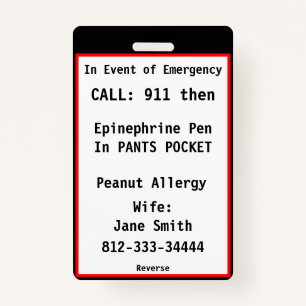 Aangepaste Label medische noodbadge Badge