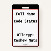 Aangepaste Label medische noodbadge Badge (Achterkant)