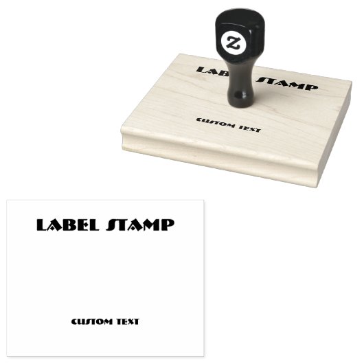 Aangepaste Label-Stamp Tekst Houten Handvat Jet Zw Rubberstempel (Gestempeld)