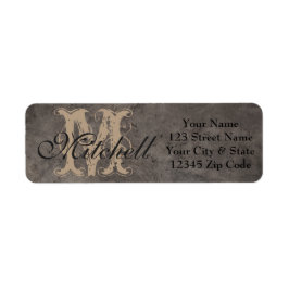 Aangepaste labels met het grijze lederen retouradr