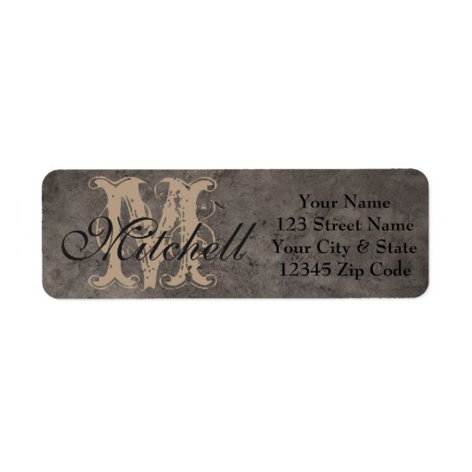Aangepaste labels met het grijze lederen retouradr (Voorkant)