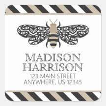 Aangepaste labels voor het adres van Lacewing Bee 