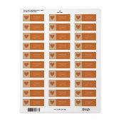 Aangepaste labels voor het oranje hartretouradres (Full Sheet)