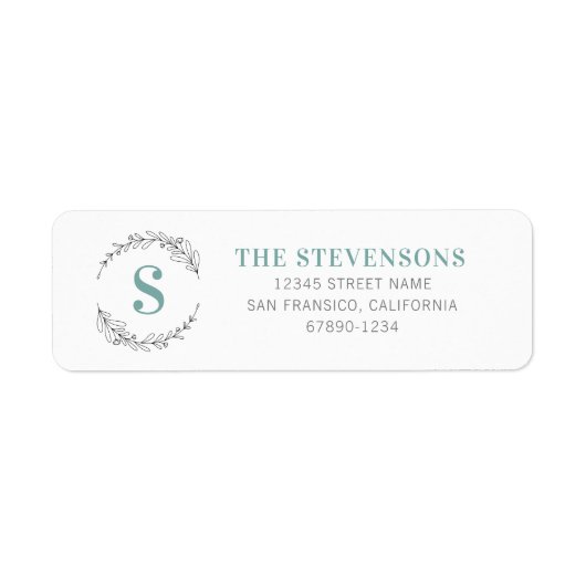 Aangepaste labels voor het retouradres van Initial (Voorkant)