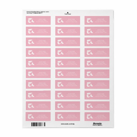 Aangepaste labels voor leuke roze mermaid-retourad (Full Sheet)