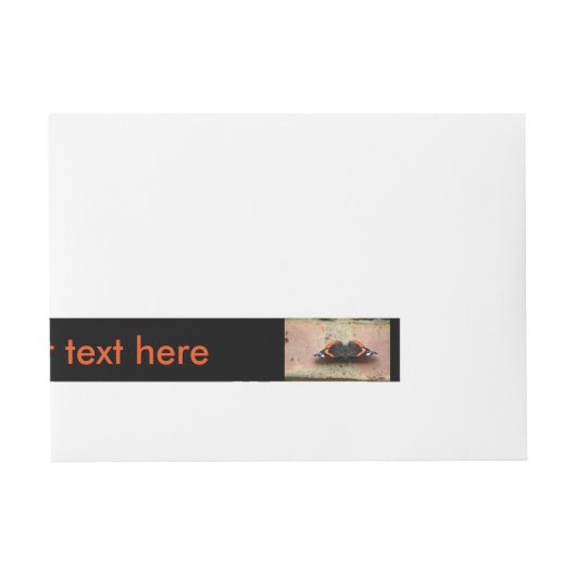 Aangepaste labels voor rode admirale vlinder omwikkelbaar adreslabel (Voorkant)