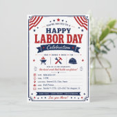 Aangepaste Labor Day BBQ-feestuitnodiging Kaart (Staand voorkant)