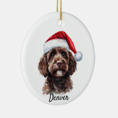 Aangepaste labradoodle keramisch ornament (Rechts)