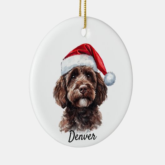 Aangepaste labradoodle keramisch ornament (Rechts)