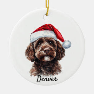 Aangepaste labradoodle keramisch ornament
