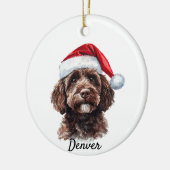 Aangepaste labradoodle keramisch ornament (Links)