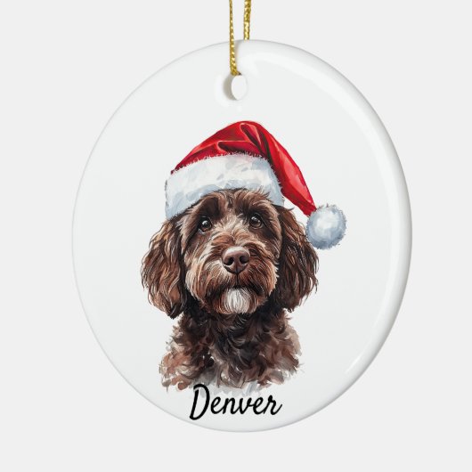 Aangepaste labradoodle keramisch ornament (Links)