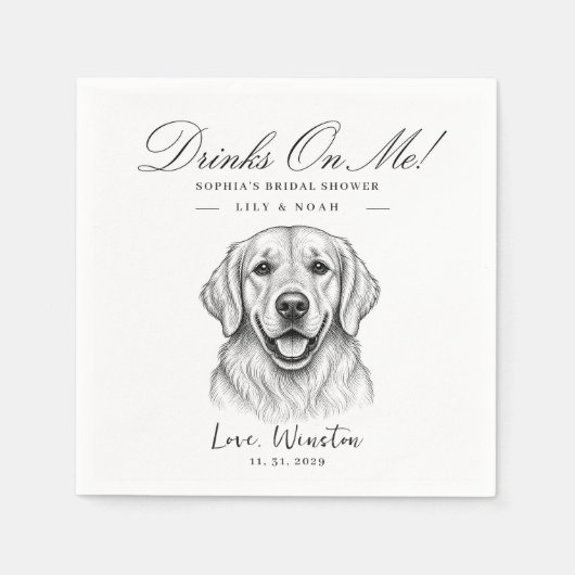 Aangepaste Labrador Bruiloftsfeest Dog Dier Moeder Servet (Voorkant)