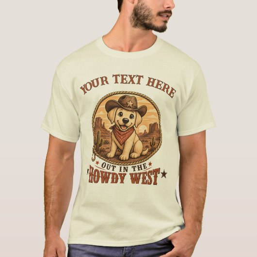 Aangepaste Labrador Cowboy Hond Moeder Vader T-shirt (Voorkant)