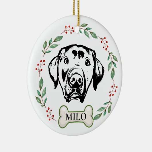 Aangepaste labrador hond gepersonaliseerde hand te keramisch ornament (Rechts)