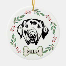 Aangepaste labrador hond gepersonaliseerde hand te keramisch ornament
