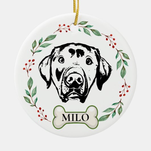Aangepaste labrador hond gepersonaliseerde hand te keramisch ornament (Voorkant)