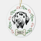 Aangepaste labrador hond gepersonaliseerde hand te keramisch ornament (Links)