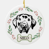 Aangepaste labrador hond gepersonaliseerde hand te keramisch ornament (Achterkant)