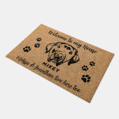 Aangepaste labrador hond gepersonaliseerde tekenin deurmat (Schuin)