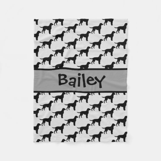 Aangepaste Labrador Retriever Hond Silhouet Fleece Deken (Voorkant)