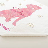 Aangepaste Labrador Retriever Kerst Roze Rood Sherpa Deken (3/4)