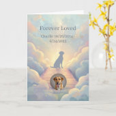 Aangepaste Labrador Retriever Rainbow Bridge Condo Kaart (Gele Bloem)