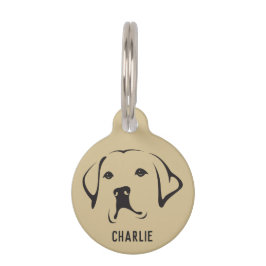 Aangepaste labrador Retriever Ronde Pet Tag Huisdierpenning