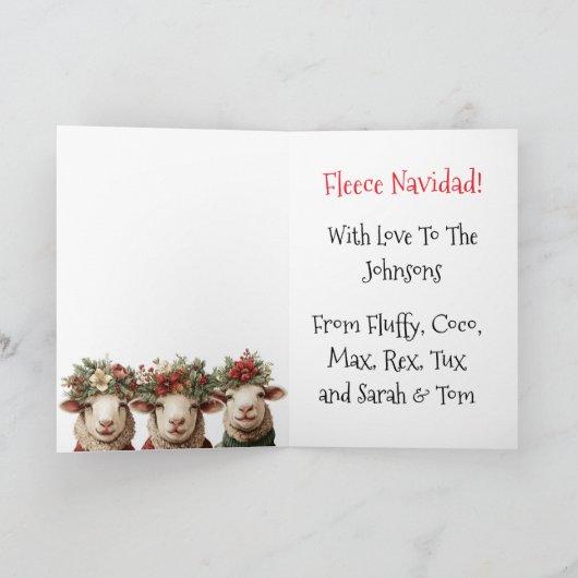 Aangepaste Lachende Schaap Kerst Lelijke Trui Kaart (Binnen)