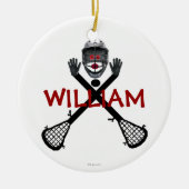 Aangepaste Lacrosse Cartoon Keramisch Ornament (Voorkant)