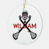 Aangepaste Lacrosse Cartoon Keramisch Ornament (Links)