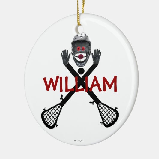 Aangepaste Lacrosse Cartoon Keramisch Ornament (Links)