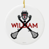 Aangepaste Lacrosse Cartoon Keramisch Ornament (Achterkant)