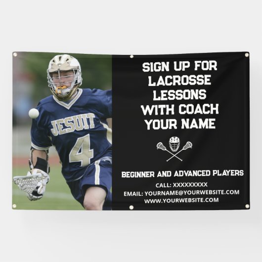 Aangepaste Lacrosse Coach Coaching Klasse Lessen Z Spandoek (Horizontaal)