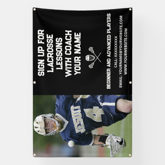 Aangepaste Lacrosse Coach Coaching Klasse Lessen Z Spandoek (Verticaal)