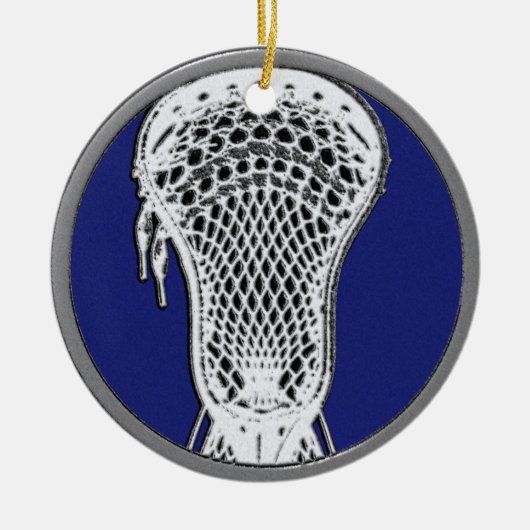 Aangepaste lacrosse Keepomwille Keramisch Ornament (Voorkant)