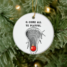 Aangepaste lacrosse Keepomwille Keramisch Ornament