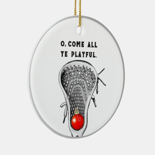 Aangepaste lacrosse Keepomwille Keramisch Ornament (Rechts)