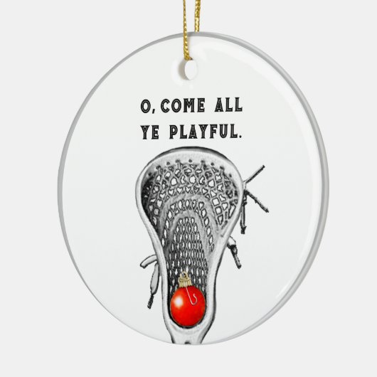 Aangepaste lacrosse Keepomwille Keramisch Ornament (Links)