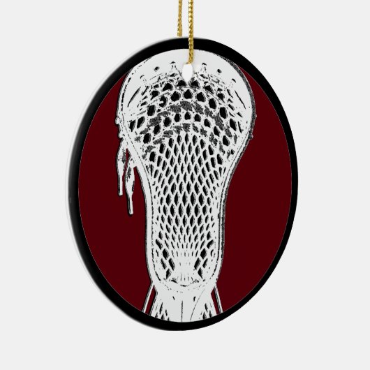 Aangepaste lacrosse Keepomwille Keramisch Ornament (Rechts)