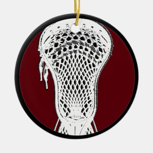 Aangepaste lacrosse Keepomwille Keramisch Ornament (Voorkant)