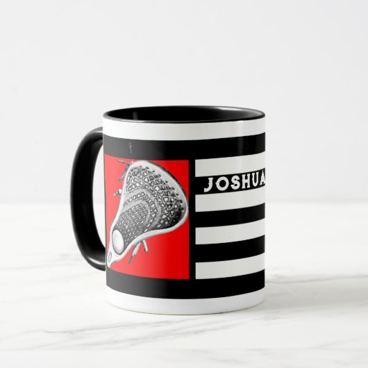 Aangepaste lacrosse Keepomwille Mok (Voorkant links)