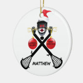 Aangepaste Lacrosse Kerstmis Keramisch Ornament (Links)